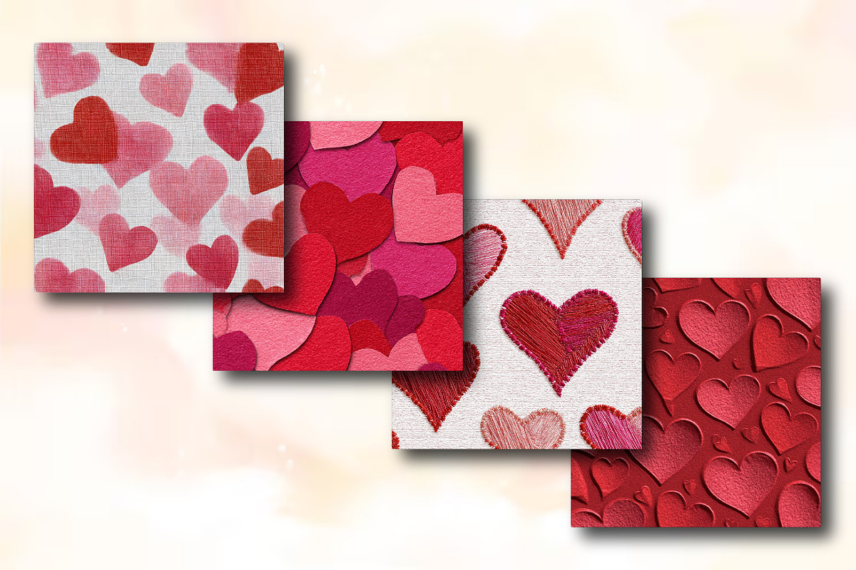 Red & Pink Hearts Texture Digital Pa, a Background Photo by RobertsArt (Photo 2 of 5)