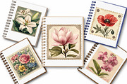 Vintage Floral Postage Stamp Clipart, a Transportation Illustration by Digital Artistic99 (Thumbnail 9 of 10)