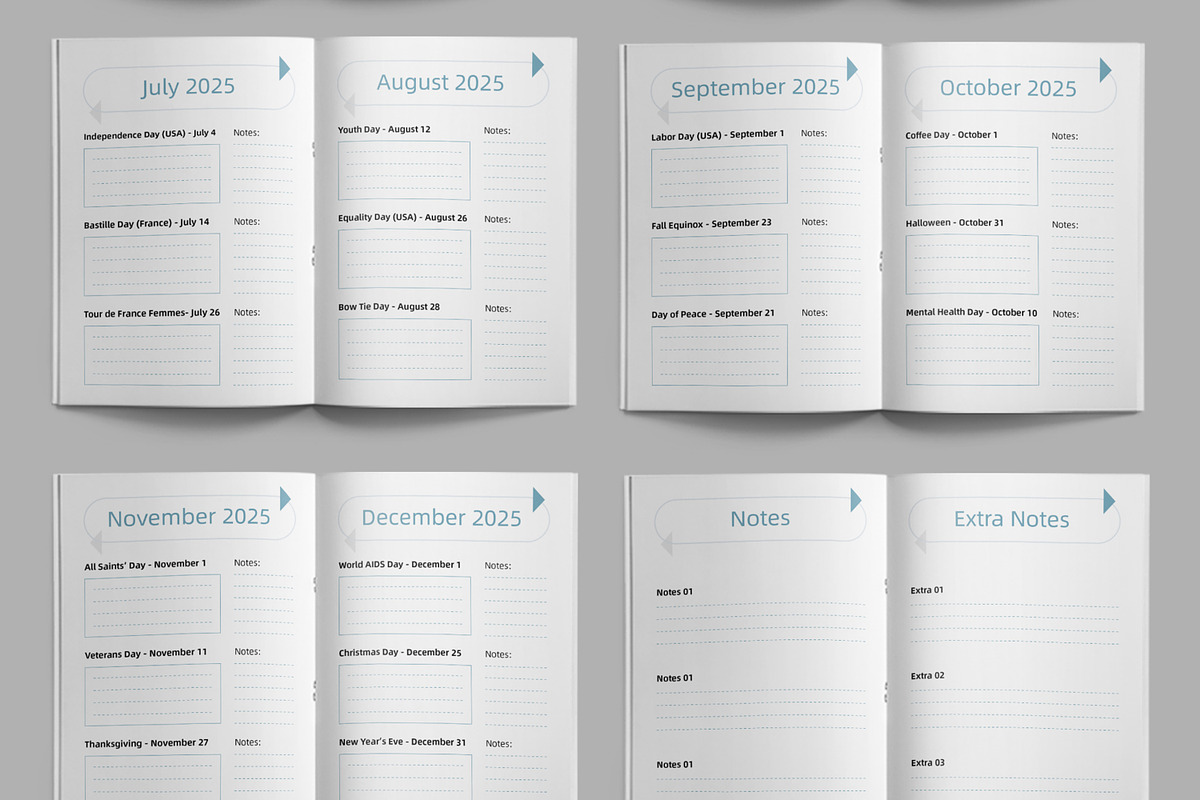 Yearly Event Planner 2025, a Stationery Template by ContestDesign (Photo 3 of 3)