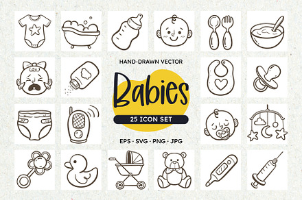 Baby Care Icons, an Outline Icon by insemar
