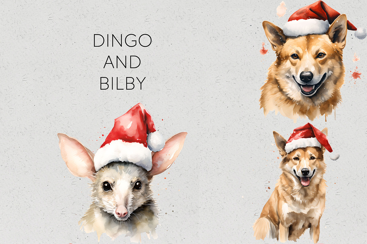 Christmas Australian Animals Clipart, a Seasonal Illustration by Pawcasso's Portraits (Photo 5 of 9)