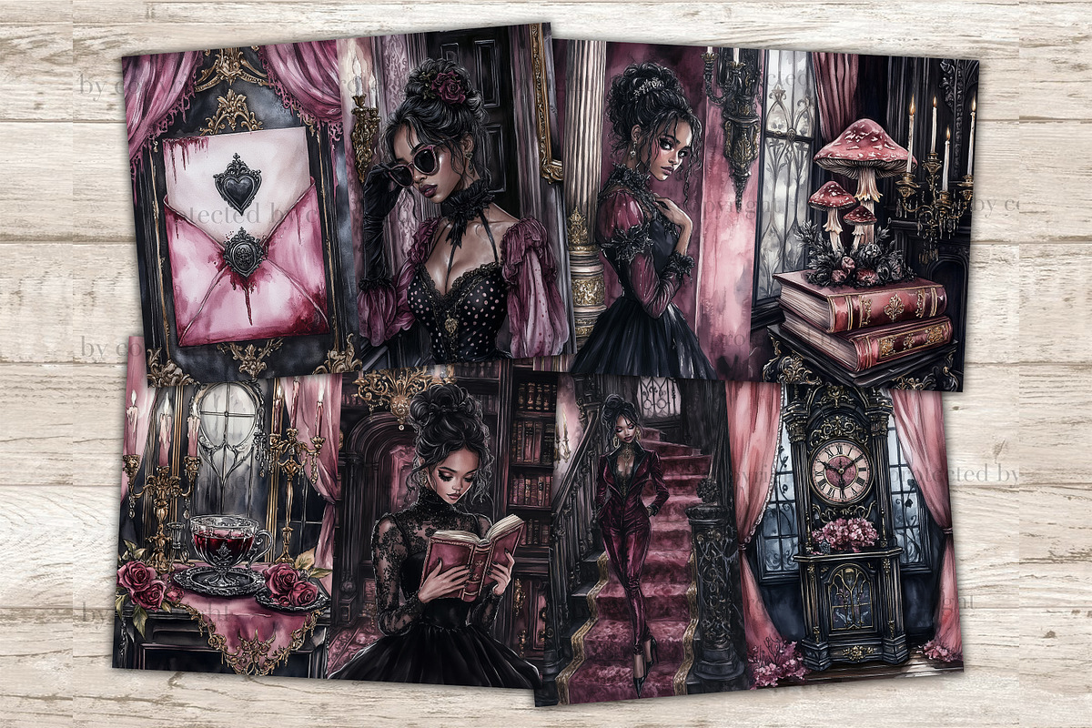 Halloween Junk Journal Paper, a Person Illustration by GlamArtZhanna (Photo 7 of 10)