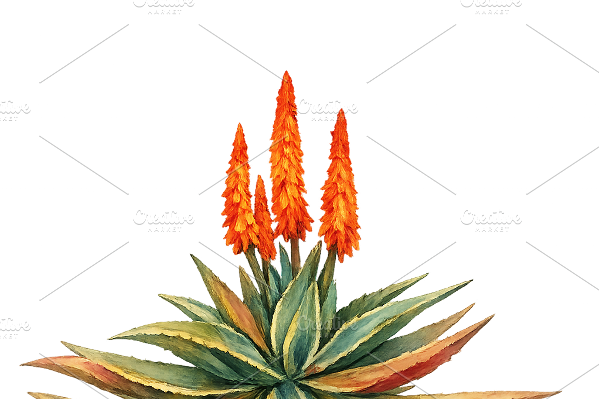 Watercolor Aloe Vera, a Decorative Illustration by Karliefie (Photo 4 of 4)
