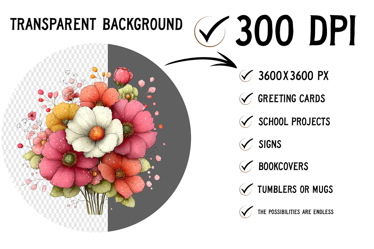 Whimsical Summer Flowers Clipart, an Illustration by Craft Nest (Photo 2 of 12)