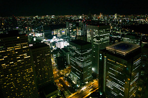 Tokyo cityscape by night containing tokyo, japan, and night