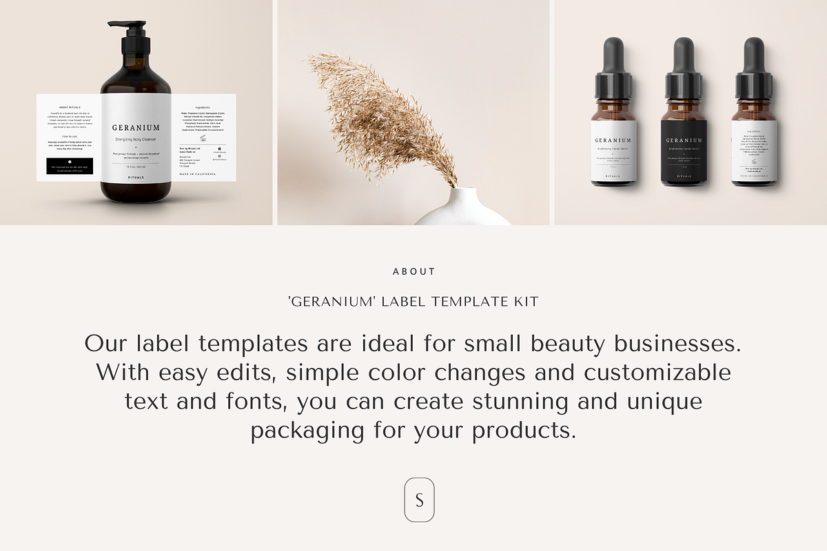 Cosmetic Label Bundle • Geranium, a Print Template by Sjá Agency (Photo 3 of 19)