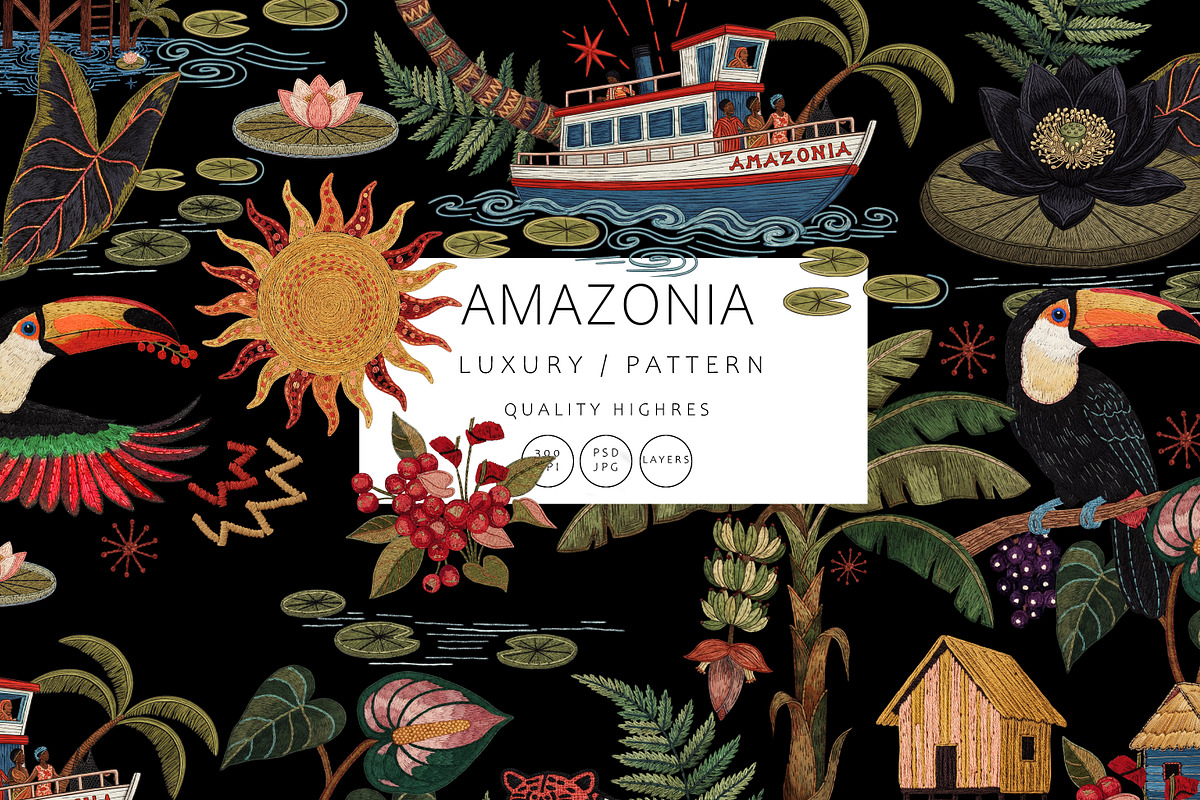 Jungle Tropical & Abstract Folk Art, a Pattern Graphic by Luiz da Rolt Grathwohl (Photo 1 of 10)