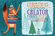 Christmas Illustration Creator/Foxes, an Animal Illustration by Stella's Graphic Supply (Thumbnail 1 of 7)
