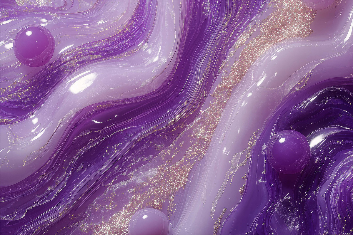 Purple Gold Marble Textures, a Decorative Illustration by StockVerse Creative (Photo 4 of 4)