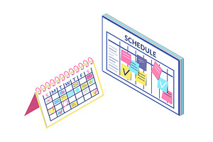 Schedule Board And Calendar