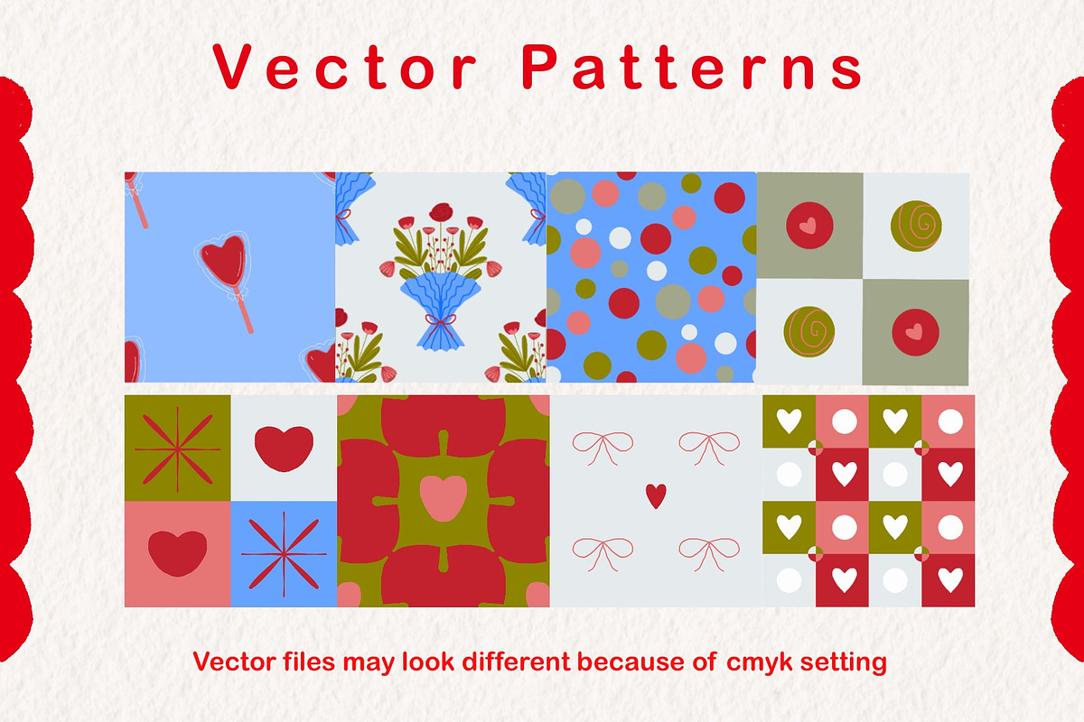 Valentines patterns & illustrations, a Pattern Graphic by CandiesnPixels (Photo 2 of 7)