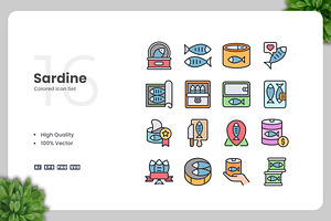 Sardine Colored Icons, an Icon by Upnowgraphic