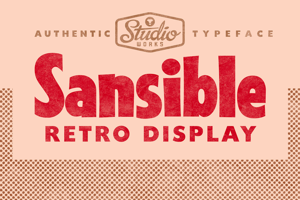 Sansible | Retro Display, a Sans Serif Font by StudioWorks (Photo 1 of 10)