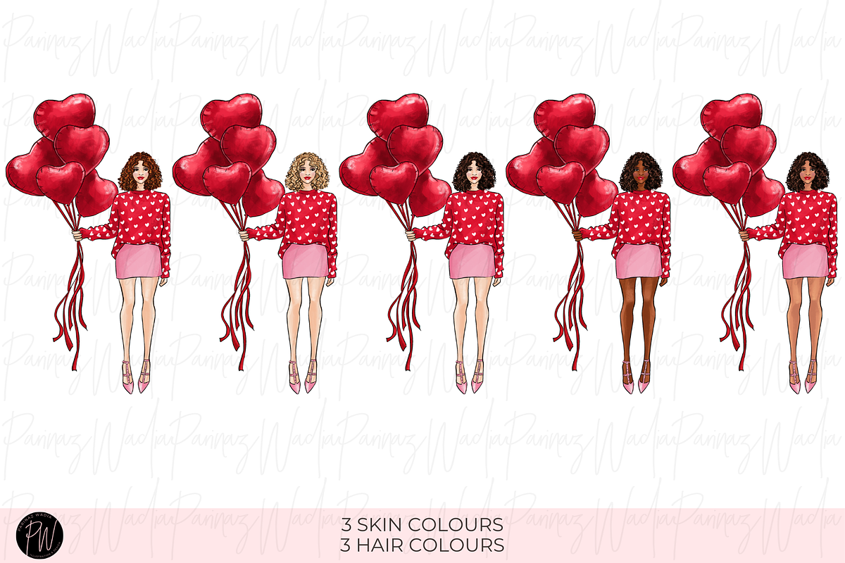 Valentine Clipart bundle png, a Person Illustration by Parinaz Wadia Design (Photo 7 of 10)