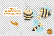 Watercolor Cute Honey Bees Clipart, an Animal Illustration by creationsbyapuruh (Thumbnail 3 of 5)