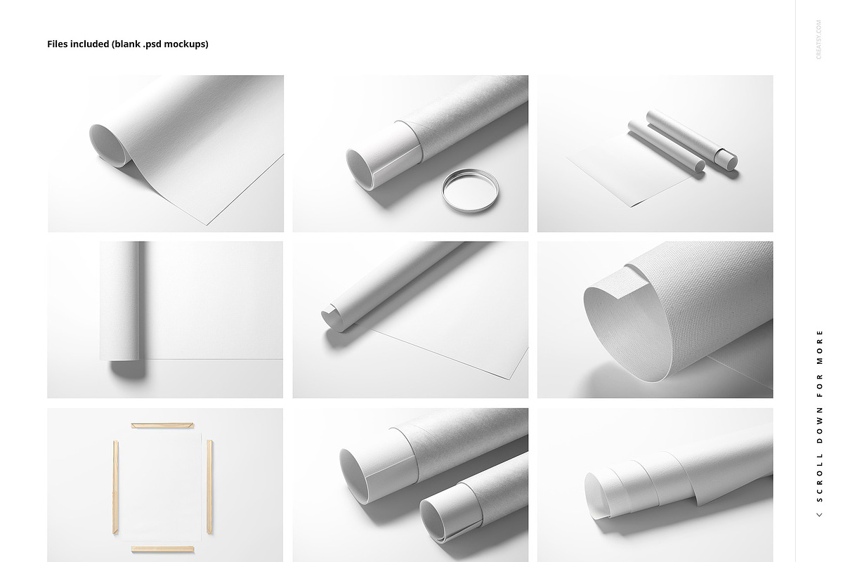 Rolled Canvas Print Mockup Bundle, a Product Mockup by creatsy5 (Photo 2 of 9)