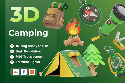 Camping 3D Illustration