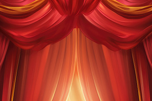 Red Golden Curtain Stage background, a Background Graphic by Virgo Studio