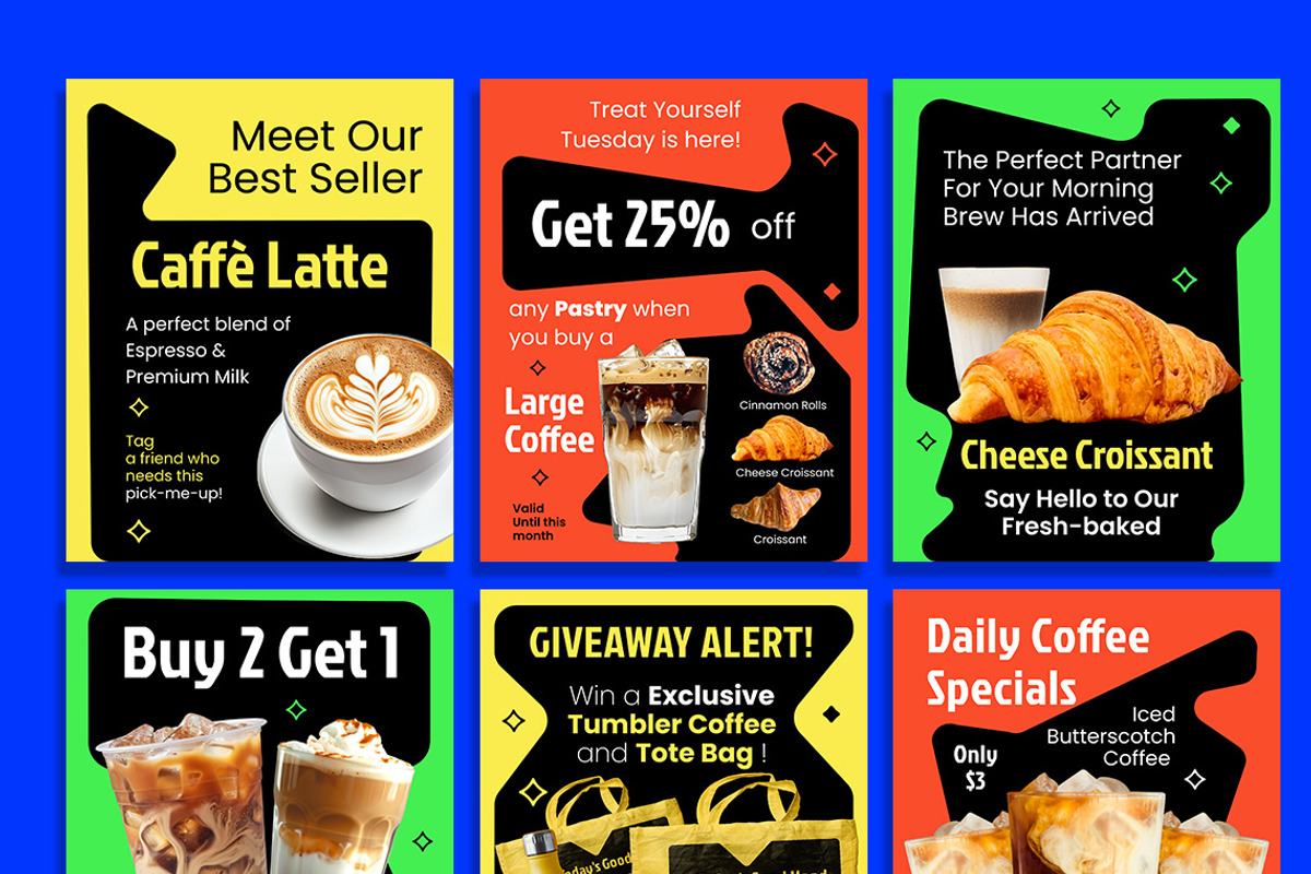 Vibrant Coffee Shop - Social Media, a Social Media Template by Jiwstudio (Photo 3 of 5)