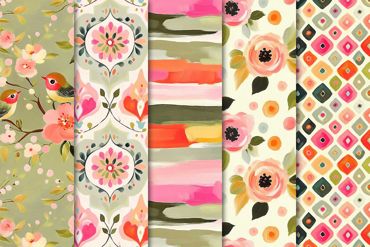 Charming Spring Digital Paper Pack, a Pattern Graphic by Maishop (Photo 2 of 4)