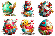 whimsical easter egg clipart, an Illustration by CreationArt (Thumbnail 6 of 6)