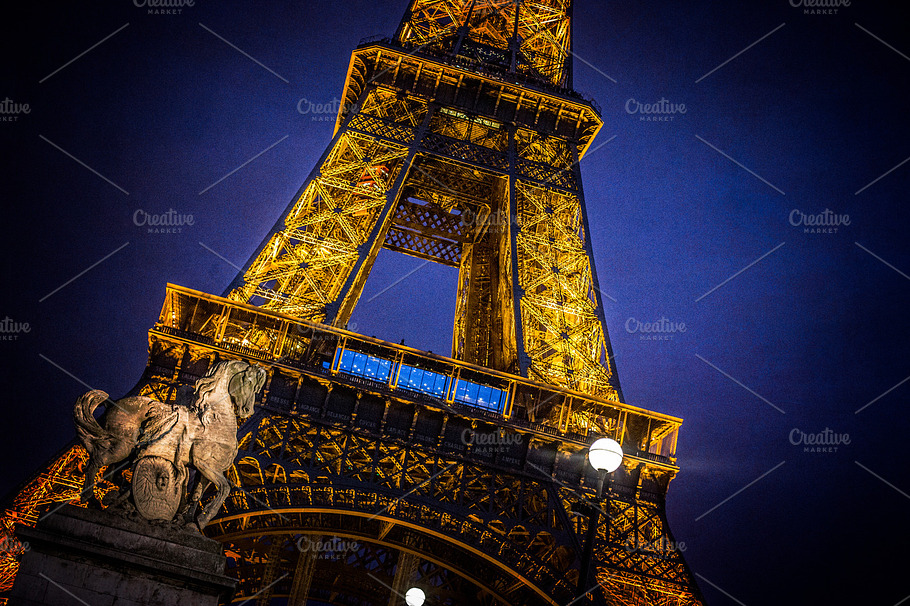 Eiffel Tower Night Stock Photo Containing Arch And Architecture