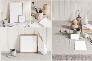 Neutral Linen Photo Mockups Bundle