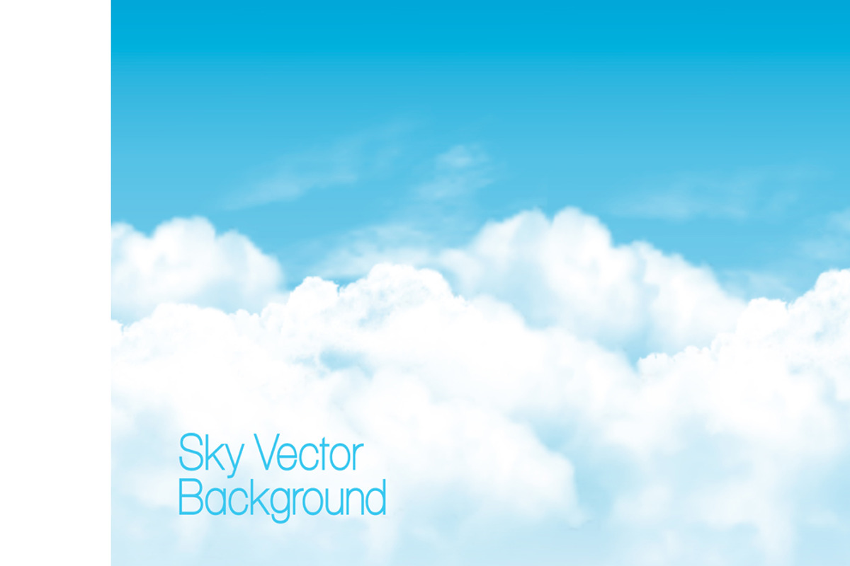 Blue sky background with clouds, an Illustration by ecco