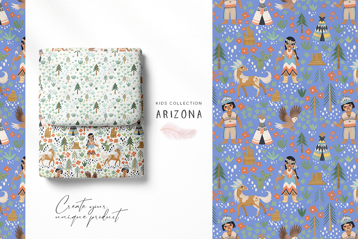 Arizona. Map & Patterns, a Decorative Illustration by annartdreams