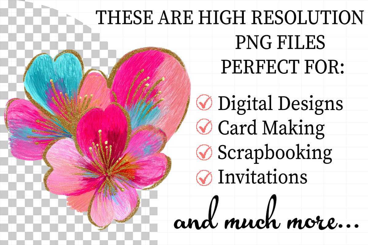 Flowers With Heart Clipart Bundle, an Illustration by Daily.Designs (Photo 2 of 5)