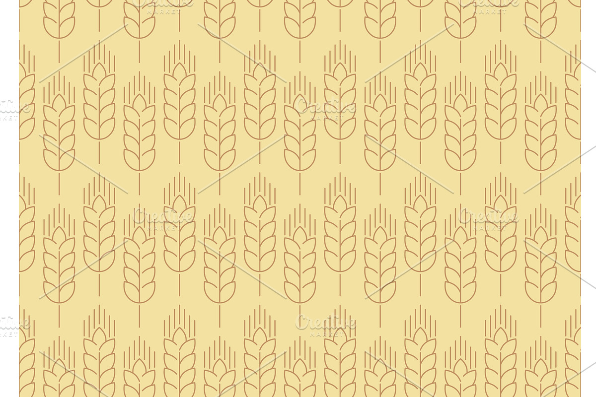 Line art cereal wheat pattern, a Food Illustration by Vector Tradition
