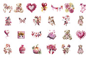 Valentine’s Day Clipart Bundle, a Seasonal Illustration by InkyQueenArt (Thumbnail 4 of 5)