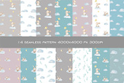 Watercolor cute bunny pattern JPEG, a Pattern Graphic by SleptArt (Thumbnail 3 of 5)