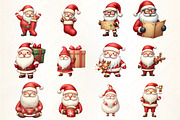Watercolor Christmas Funny Santa Cli, an Illustration by CrexoraLab (Thumbnail 4 of 5)