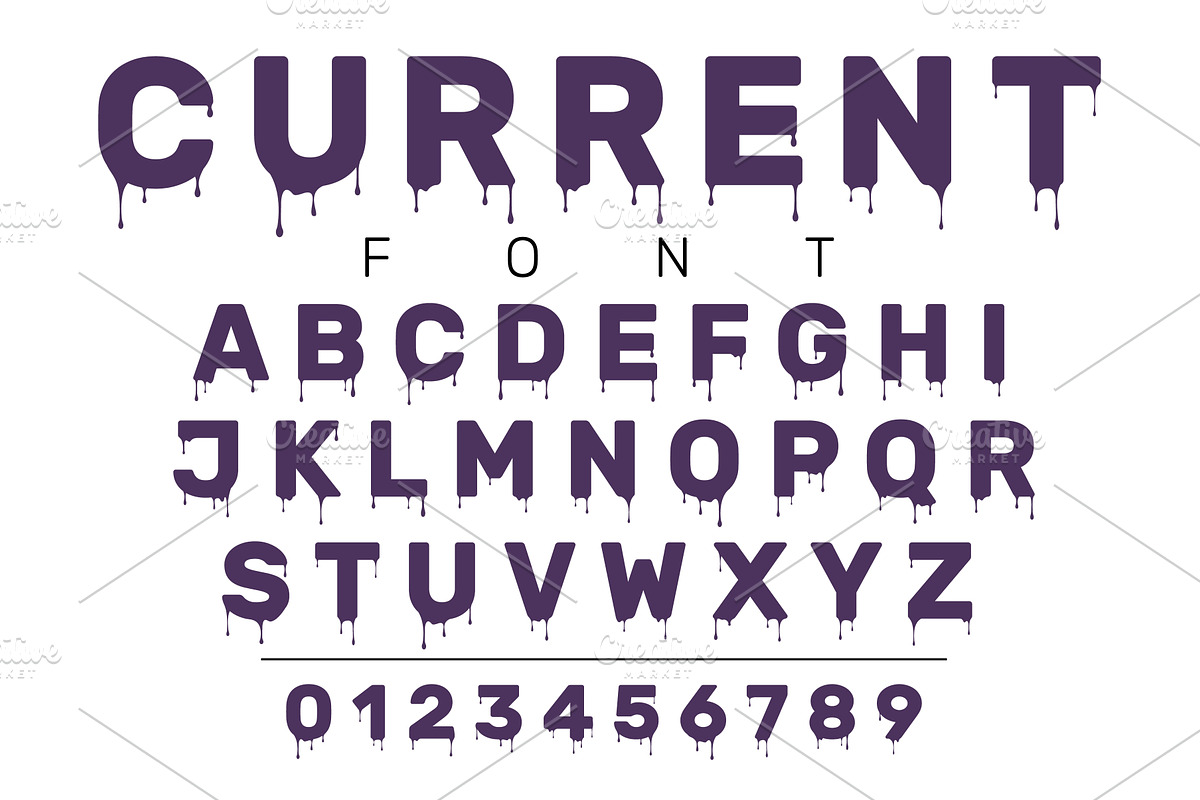Liquid lettering. Melting font, an Object Illustration by Vectorbuum