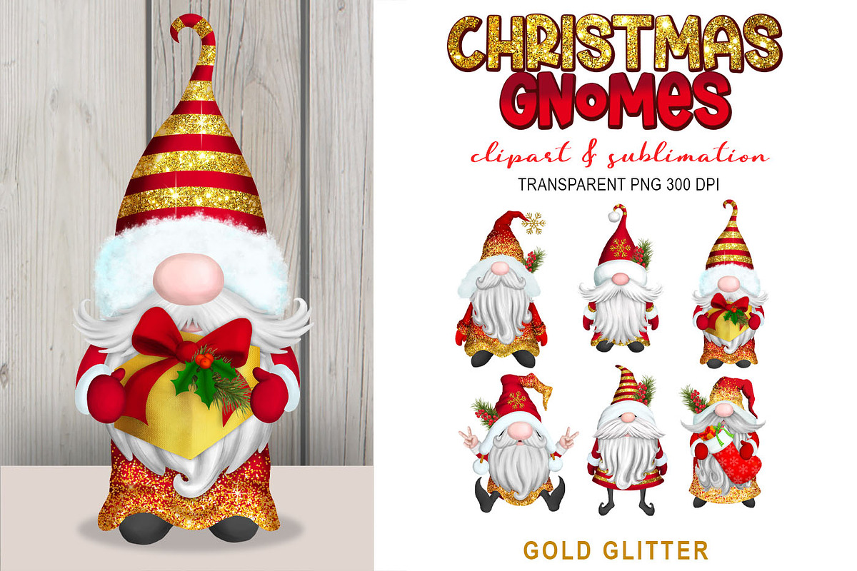 Christmas Gnomes Holiday Clipart, an Illustration by SLS Lines (Photo 2 of 7)