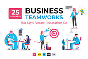 Business teamworks. Flat vector Set, a Work Illustration by ÁRTICA (Thumbnail 1 of 5)