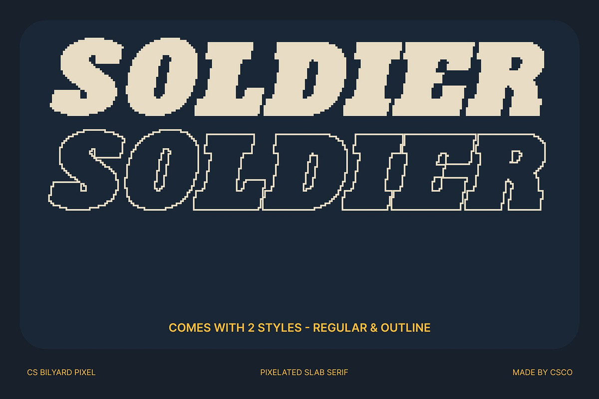 CS Bilyard Pixel, a Slab Serif Font by Craft Supply Co. (Photo 4 of 8)