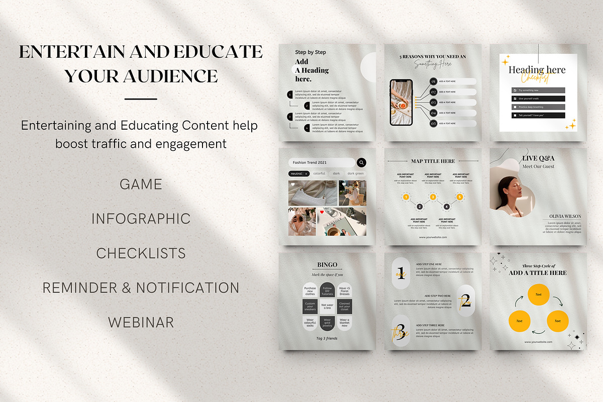 Minimalist Black Instagram Templates, a Social Media Template by DesignbySamVN (Photo 6 of 9)