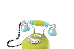 Corded Retro Phone In Bright Colors