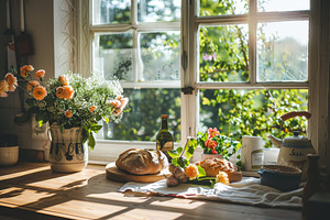 A table indoors is adorned with brea, a Photo by Iftikhar Alam