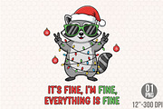 Raccoon Christmas Sublimation PNG, an Illustration by Designking (Thumbnail 4 of 6)