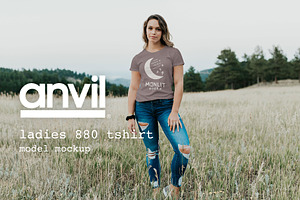Anvil 880 T-shirt Model Mockup