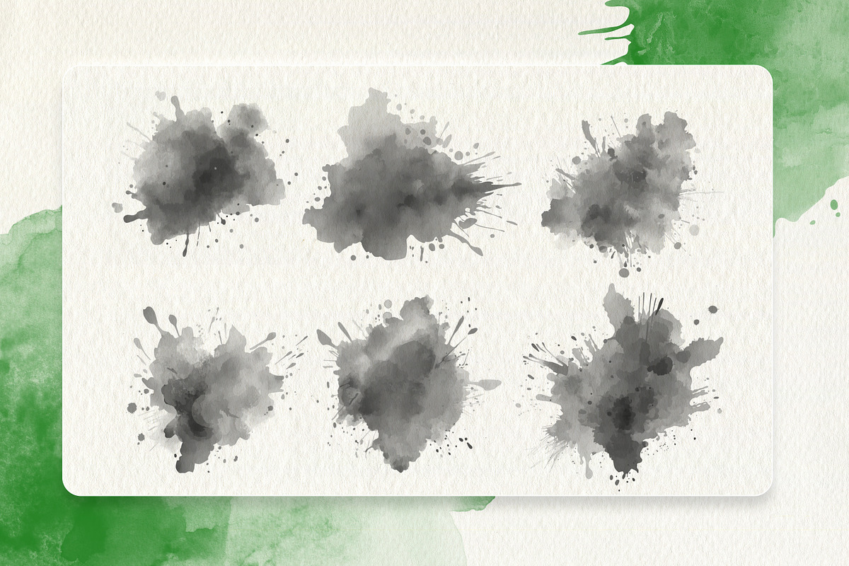 Watercolor Stamp Photoshop Brushes, a Brush Add-On by INTENTFX (Photo 2 of 11)