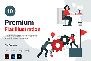 Premium Flat Illustration, a Work Illustration by Raytas Studio