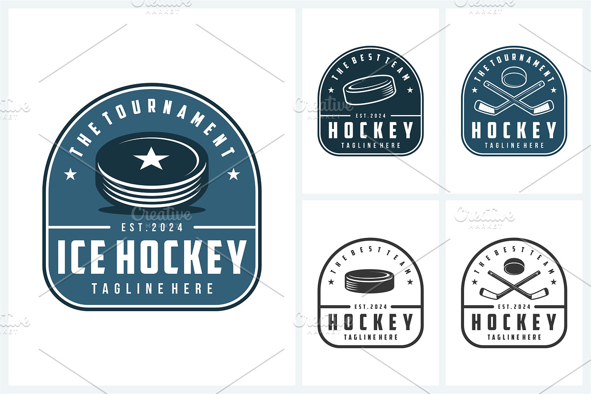 Ice Hockey Logo Design Template, a Branding & Logo Template by jundio studio