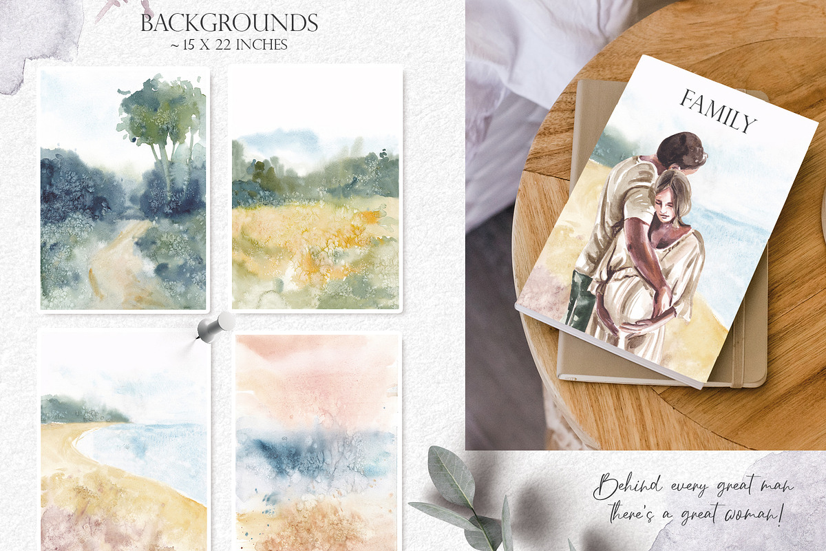 FAMILY watercolor clipart, a Person Illustration by Elena_Sedova (Photo 4 of 9)