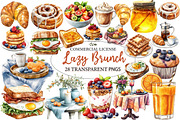 Watercolor Lazy Brunch Day Clipart, an Illustration by Designworld (Thumbnail 1 of 7)