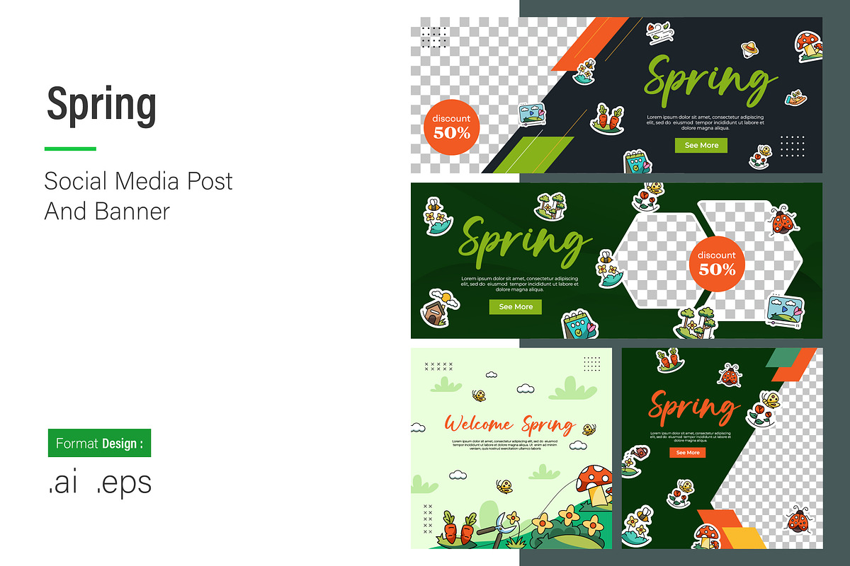 Spring Promotion Design, a Social Media Template by shin_std