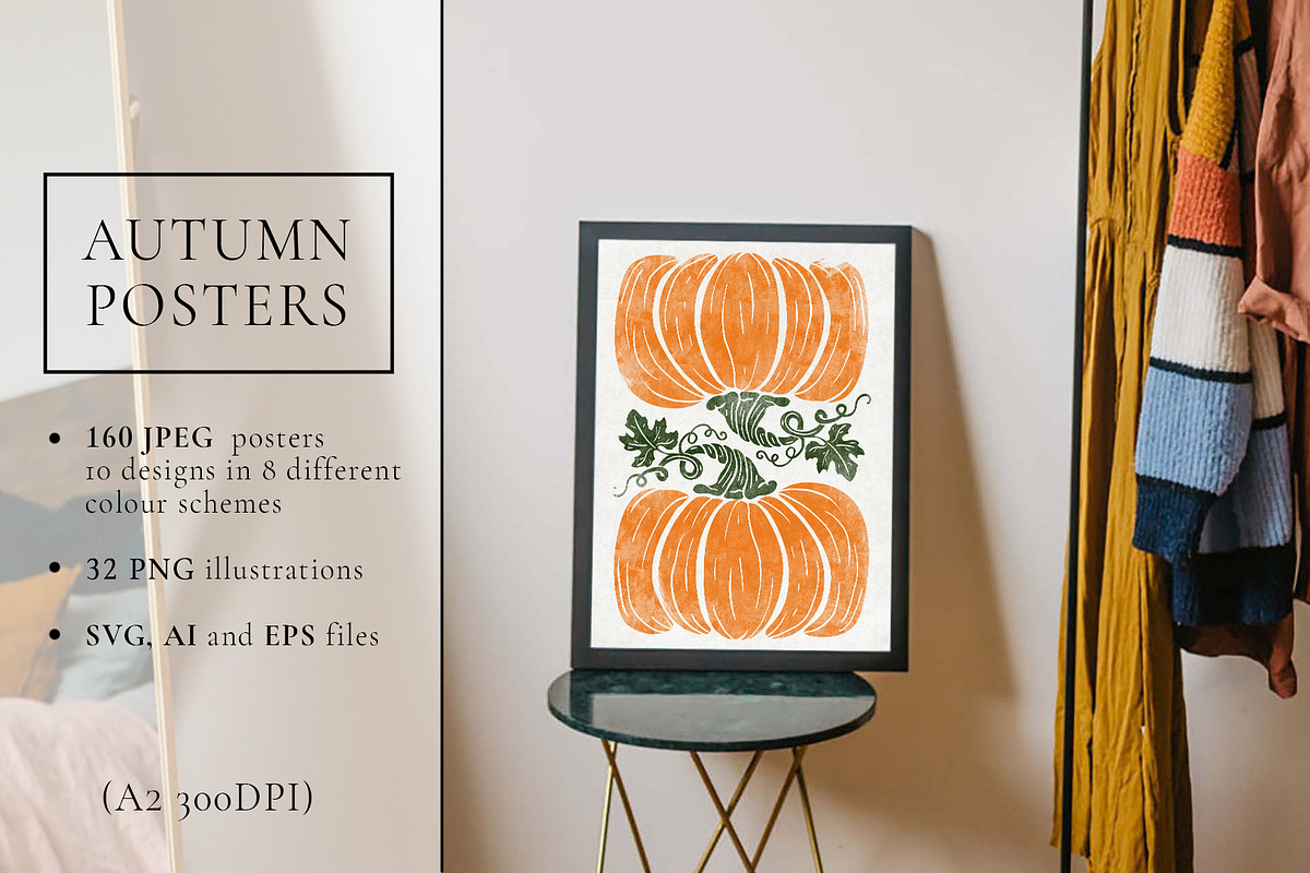 Autumn folk posters, a Wallpaper Graphic by Garden in frame (Photo 1 of 12)